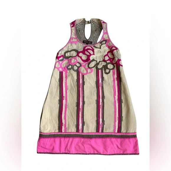 Anthropologie Ranna Gill quilted embroidered swim cover /dress small - Picture 5 of 14